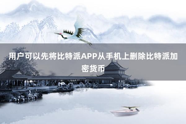 用户可以先将比特派APP从手机上删除比特派加密货币