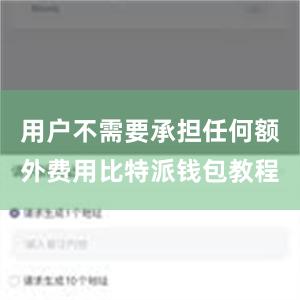 用户不需要承担任何额外费用比特派钱包教程