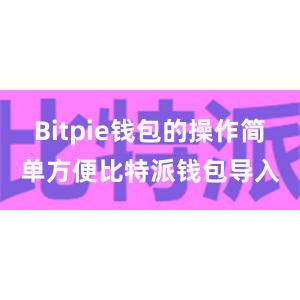 Bitpie钱包的操作简单方便比特派钱包导入